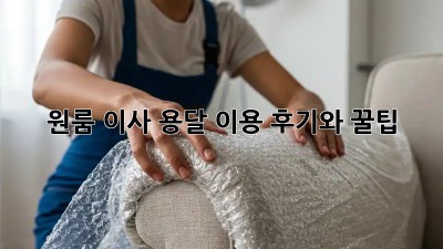 원룸 이사? 용달 이용 후기와 꿀팁!